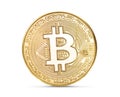 Golden bitcoin isolated