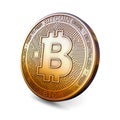 Bitcoin - Cryptocurrency Coin on White Background. 3D Rendering,