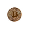 Golden bitcoin isolated on white background Cryptocurrency illustration Royalty Free Stock Photo