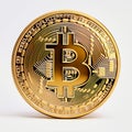 golden bitcoin isolated on white background Royalty Free Stock Photo