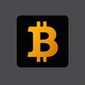 Golden Bitcoin Logo on Black Royalty Free Stock Photo
