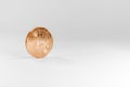 Golden bitcoin virtual coins on white background