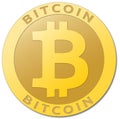 Golden bitcoin virtual currency.