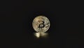 Golden Bitcoins with binary number for Digital block chain and cryptocurrency exchange concept