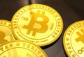 Golden Bitcoins Royalty Free Stock Photo