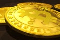 Golden Bitcoins Royalty Free Stock Photo