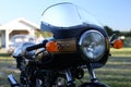 Golden black classic Ducati 900 motorcycle headlight and side lights