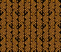 Golden and black ethnic aztec geometric seamless pattern, vector, use for design background, fabric print