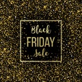 Golden Black Friday sale lettering background. Template for your design, invitation, flyer, card, gift, voucher Royalty Free Stock Photo