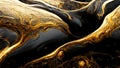 Golden and black liquid marble background. 3d wallpaper for wall frames. Resin geode and abstract art, functional art, like waterc