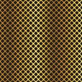Golden black metallic diagonal grid background. Royalty Free Stock Photo