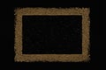 Golden blank frame on a black background. Royalty Free Stock Photo