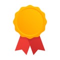 Golden Blank Medal Award with Ribbon for Games. Achievement Icon. Vector illustration Royalty Free Stock Photo