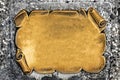 Golden blank plate Royalty Free Stock Photo