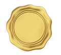 Golden Blank Wax Seal Isolated Royalty Free Stock Photo