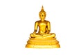 Golden blessing Buddha isolated on white background. Royalty Free Stock Photo