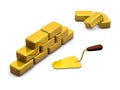 Golden Blocks Wall