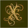 Golden blooms floral x lettering monogram logo