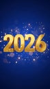 golden 2026 on blue background Royalty Free Stock Photo