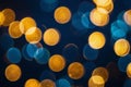 Golden and Blue Bokeh Lights Abstract Background Royalty Free Stock Photo