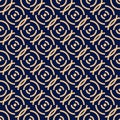 Golden blue geometric abstract seamless pattern Royalty Free Stock Photo