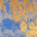 Golden on blue glitter banner leaf foil, splash texture