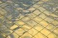 Golden blue metal roof tiles texture background Royalty Free Stock Photo