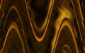 Golden black blue dark waves lights, fluid lights shapes, pattern, bright background geometries, abstract fractal, design Royalty Free Stock Photo