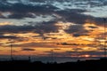 Golden blue sunset overlooking the Mediterranean sea Royalty Free Stock Photo