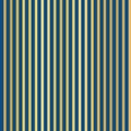 Golden and blue vertical stripes seamless vector pattern. Metallic gold foil and classic blue thin lines repeating