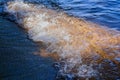 Golden and Blue Waves Rolling in a Beach at South Lake Tahoe Royalty Free Stock Photo