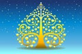 Golden Bodhi tree symbol Thai art style Royalty Free Stock Photo