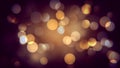 Golden bokeh effect of autumn night. Warm blurred sparcles background effect.