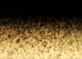 Golden bokeh lights on black background. Copy space for your text or logo. Abstract backdrop. Festive, celebration. Boke Royalty Free Stock Photo