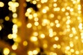 Golden bokeh lights blurred background