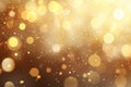 Golden bokeh lights sparkle and shine festive background design Royalty Free Stock Photo