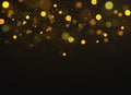 Golden bokeh. Sparkling magical dust particles defocused shimmering soft glowing, magic christmas gold lights glow bokeh Royalty Free Stock Photo