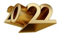 2022 golden bold letters 3d-illustration