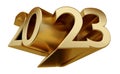 2023 golden bold letters 3d-illustration