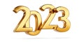 2023 golden bold letters symbol 3d-illustration
