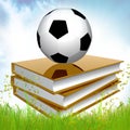 Golden book about soccer Royalty Free Stock Photo
