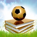 Golden book about soccer Royalty Free Stock Photo