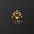 Golden books logo icon design concept, book logo design, education logo design, golden logo design, books icon, education icon, bo