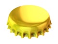 Golden bottle cap 3d illustration