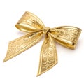 A Golden Bow Isolated on White Background Royalty Free Stock Photo