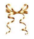 Golden Bow Ribbon Composition Royalty Free Stock Photo