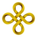 Golden Bowen cross symbol. Vector illustration