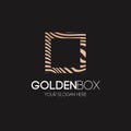 Golden box logo abstract line style