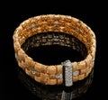 Golden bracelet with diamonds