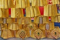 Golden bracelets on grand bazaar Istanbul Royalty Free Stock Photo